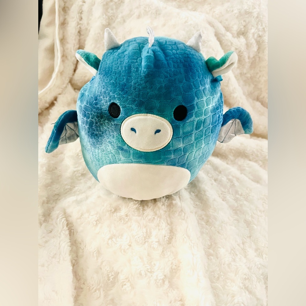 Squishmallow Destiny Dominic Tie-Dyed Blue Dragon Plush Stuffed Rare